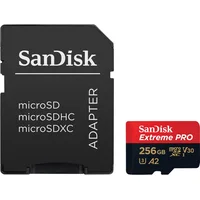 Sandisk Extreme Pro microSDXC 256Gb  Sd 2 years Rescuepro Deluxe up to 200Mb/S 140Mb/S Read/Write speeds A2 C10 V30 Uhs-I U3, Ean 619659188542 Sdsqxcd-256G-Gn6Ma