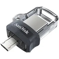 Sandisk Ultra Dual m3.0 Usb flash drive 256 Gb Type-A / Micro-Usb 3.2 Gen 1 3.1 Black, Silver, Transparent  Sddd3-256G-G46 619659154400 Pamsadfld0193