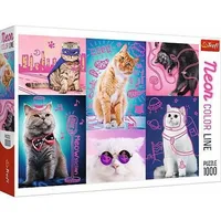 Trefl Puzzle 1000 Neon Color Line - Super cats  341062 5900511105810
