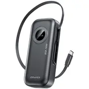 Awei Powerbank Pa-9 10000Mah 22.5W  z wyciąganym kablem /Black 6954284021807