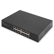 Digitus 16-Portowy  gigabitowy, 19 cali, niezarządzalny Dn-80112-2 4016032498490