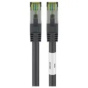 Goobay Cat 8.1 patch cable, S / Ftp Pimf, black, 10 m - Lszh halogen-free, copper Awg 24 66726  Rb66726 4040849667268