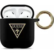 Guess Etui  Guaca2Lstlbk Silicone Triangle Logo do Airpods 1/2 Gue773Blk 3700740493687