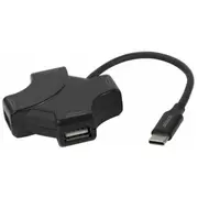 Hub Usb Deltaco Usb-C hub, 4X Usb-A 480 Mbps, black  Usbc-Hub205 7333048065254