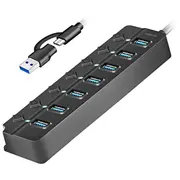 Logilink Usb3.2 Gen1 hub, 7 port on/off switch black  Ua0420 4052792073553 Nullius7Pua0420