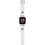 Karl Lagerfeld Pasek Klawlslkcnh Apple Watch 42/44/45/49Mm /White strap 3D Rubber KarlChoupette Heads  Kf001846 3666339190101