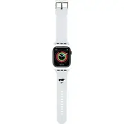 Karl Lagerfeld Pasek Klawmslcnh Apple Watch 38/40/41Mm /White strap 3D Rubber Choupette Heads  Kf001838 3666339190132