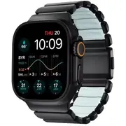 Nomad Stratos Band Black Titanium Icy Blue Glow Fkm Aw 45/46/49Mm  Nm009896858 855848009896
