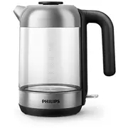 Philips Tējkanna 1.7 l, stikla, melna/sudraba Hd9339/80  8710103940302