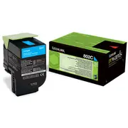 Toner Lexmark 80C20C0 Cyan Oryginał  0734646475556