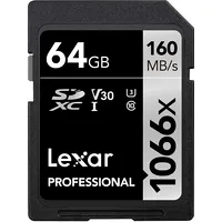 Lexar atmiņas karte Sdxc 64Gb Professional 1667X U3 V60 250Mb/S  Lsd64Gcb1667 843367115174