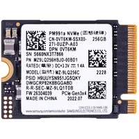 Samsung Pm991A M.2 256 Gb Pci Express 3.0 Tlc Nvme After the tests  Mz9Lw256Hbjd-00Bd13M Diasa1Ssd0084