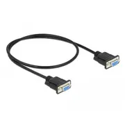 Delock Seriell Kabel Rs-232 Sub-D9 Buchse zu Nullmodemsch malem Steckergehuse 0,5M  86614 4043619866144