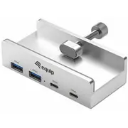 Equip 128967 huby i koncentratory Usb 3.2 Gen 1 3.1 Type-A 5000 Mbit/S Aluminium  4015867241486