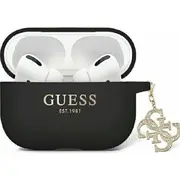 Guess Guap2Lecg4K Airpods Pro 2 cover /Black Liquid Silicone Glitter Triangle Charm  Gue002969 3666339171230