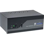 Inline Desktop Kvm Switch, 2-Port, Dual Monitor, Displayport 1.2  Hdmi 2.0, 4K, Usb 3.0, Audio 62642I 4043718284702