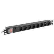 Lanberg Power strip Pdu rack 19 inch 1U 16A 8X 230V Pl 2 black  Pdu-08E-0200-Bk 5901969429732 Nulagtp00000042