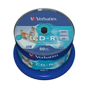 Verbatim Cd-R 52X 700Mb 50P Cb Printable 43438  023942434382 Ecvrbcrl620