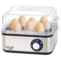 Adler Ad 4486 egg cooker 8 eggs 800 W Black,Satin steel,Transparent  5902934831451 Agdadljaj0003