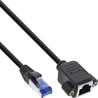 Inline Patch cable built-in extension, S/Ftp Pimf, Cat.6A, halogen-free, copper, black, 1.5M  76514X 4043718300426
