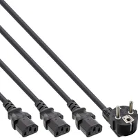 Kabel  Inline Y-Power Cable 1X Type F German Plug to 3X Iec black 3M 16657H 4043718265732
