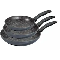 Stoneline Pan set of 3 6882 Frying, Diameter 16/20/24 cm, Suitable for induction hob, Fixed handle, Grey  4020728503306