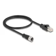 Delock M12  D-Kodiert 4 Pin Bu zu Rj45,St 50 cm 60072/15546941 4043619600724