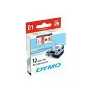 Dymo  S0720600 White on clear D1 - 12Mm x 7 m, biały/przezroczysty 5411313450805