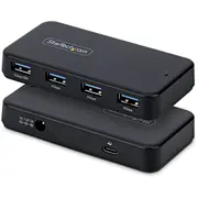 Hub Usb Startech Startech.com 4-Port Usb-A 5Gbps zasilanie  2-In-1 Usb-C Host 1X Bc 1.2 Ladeport w tym 24W adapter sieciowy St4300Usb3V2-Ue 0065030925051