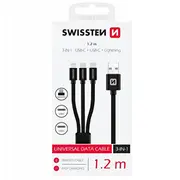 Kabel Usb Swissten Usb-A - Usb-C  microUSB Lightning 1.2 m 8595217481541
