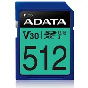 Karta Adata Premier Pro Sdxc 512 Gb Class 10 Uhs-Iii/U3 V30 Asdx512Gui3V30S-R  4713218468055
