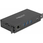 Karta sieciowa Delock 3 Port Usb 5 Gbps Hub  Rj45 Gigabit Lan Poe hosta Type-C w o j i 1,5 kV Isolation 64336 4043619643363