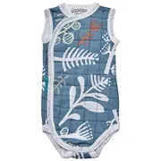 Lodger Romper Botanimal kokvilnas bodijs bez piedurknēm, Ocean, 62 cm Rf 07462  8719033386426