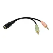 Logilink  Audio 3.5 Stereo 4-Pin Female to 2 x Male mm stereo jack 3-Pin female socket Ca0020 4052792028805