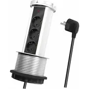 Logilink Retractable table strip 3 sockets 1.8 M Pl Schukox3 / Ø 10Cm Lps235A  4052792061888