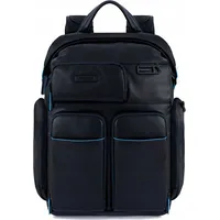 Piquadro Piquadro, Blue Square, Leather, Backpack, Black, Ca5573B2V, Unisex, Size L Unisex  8024671575591