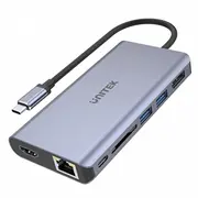 Unitek Hub Usb-C 2X Usb 3.1, Hdmi,Dp, Rj45, SdD1056  D1056A 4894160043283 Nuunius7P000010