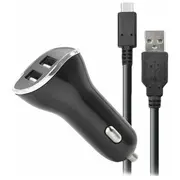 Steelplay Car Charger with 2 Usb Ports 2.6A  2M Charge Cable Switch Jvaswi00025 3760210990870