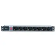 Techly I-Case Strip-81Ud power distribution unit Pdu 8 Ac outlets 1U Black, Red  100488 8051128100488 Lipthlrak0001