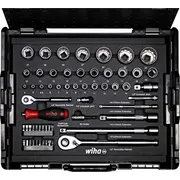 Wiha socket wrench and bit set 1/4 1/2, 60 pieces With 2 ratchets plug-in handle, in L-Boxx  44685 4010995446857