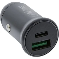 Inline Usb car charger power-adapter power delivery, Usb-A  Type-C, grey 31502G 4043718284047