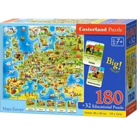 Castorland Puzzle 180 Map of Europe with a Quiz 309483  5904438000227