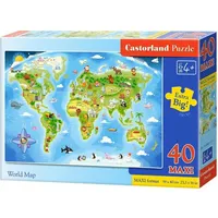 Castorland Puzzle 40 Maxi World Map 040117  5904438040117