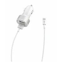 Devia Smart Series Dual Usb Car Charger Suit with Lightning Cable Mfi2.4A,2Usb white  T-Mlx37626 6952898000522