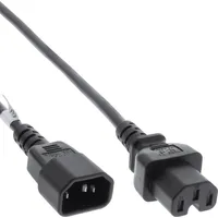 Kabel  Inline Power cable extension, hot condition connector Iec-C15 straight to Iec-C14 straight, 5M, black 16811D 4043718265336