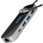 Axagon  Hmc-6Gln 2X Usb-A 5Gbps, 1X Usb-C 4K/60Hz Hdmi, Rj-45, Usb 3.2 Gen 1 hub, Pd 100W, 20Cm cable 8595247908674