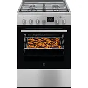 Electrolux gāzes plītselektrisko cepeškrāsni, nerūsējoša tēraudapārklājumu pret  nospiedumiem, 60Cm Lkk660221X 7333394024486