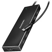 Axagon Seven-Port Usb 3.2 Gen 1 hub with charging support. Connector for external power supply. Usb-C cable 30 cm.  Hue-F7C 8595247907042