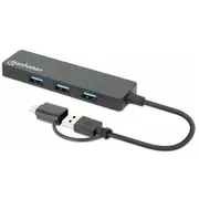 Hub Usb Manhattan 4-Port 3.0 Typ-C / Typ-A Kombi-Hub  180863 766623180863