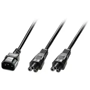 Kabel  Lindy Iec-Y-Netz C14 auf 2X C5 2.5M 30370 4002888303705